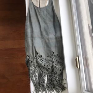 Gorgeous italian leather top with fringe